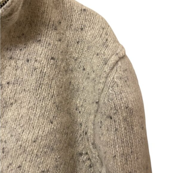 TOMMY wool knit 1/4 zip oatmeal sweater Large - Picture 6 of 8